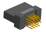 NK-2H2-015-235-0000 - Nano-miniature D-shaped vertical plated through hole (PTH) board mount connector with mounting holes, 2 rows with 15 contacts, and no hardware. (Receptacle)