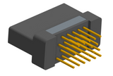 NK-2H2-021-235-0000 - Nano-miniature D-shaped vertical plated through hole (PTH) board mount connector with mounting holes, 2 rows with 21 contacts, and no hardware. (Receptacle)