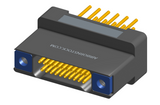 NK-2H2-021-235-TH00 - Nano-miniature D-shaped vertical plated through hole (PTH) board mount connector with mounting holes, 2 rows with 21 contacts, and threaded holes for attachment hardware. (Receptacle)