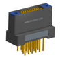 NK-2H4-021-235-TH00 - Nano-miniature D-shaped vertical plated through hole (PTH) board mount connector with mounting holes, 2 rows with 21 contacts, and threaded holes for attachment hardware. (Receptacle)