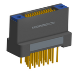 NK-2H2-025-258-TH00 - Nano-miniature D-shaped vertical plated through hole (PTH) board mount connector with mounting holes, 2 rows with 25 contacts, and threaded holes for attachment hardware. (Receptacle)