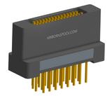 NK-2H2-031-238-0000 - Nano-miniature D-shaped vertical plated through hole (PTH) board mount connector with mounting holes, 2 rows with 31 contacts, and no hardware. (Receptacle)