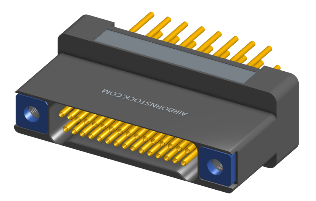NK-2H2-031-235-TH00 - Nano-miniature D-shaped vertical plated through hole (PTH) board mount connector with mounting holes, 2 rows with 31 contacts, and threaded holes for attachment hardware. (Receptacle)