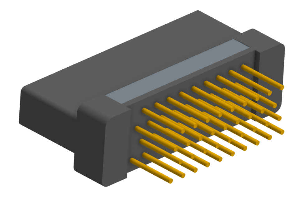 NK-2H2-037-238-0000 - Nano-miniature D-shaped vertical plated through hole (PTH) board mount connector with mounting holes, 2 rows with 37 contacts, and no hardware. (Receptacle)