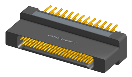 NK-2H2-051-235-0000 - Nano-miniature D-shaped vertical plated through hole (PTH) board mount connector with mounting holes, 2 rows with 51 contacts, and no hardware. (Receptacle)