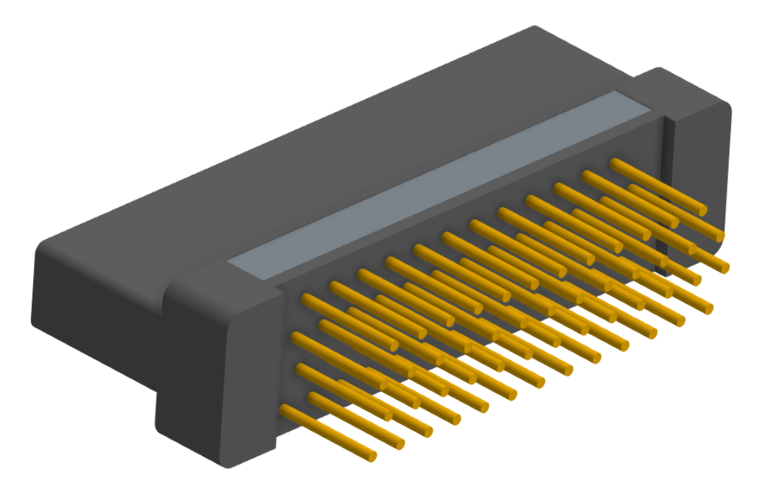 NK-2H2-051-238-0000 - Nano-miniature D-shaped vertical plated through hole (PTH) board mount connector with mounting holes, 2 rows with 51 contacts, and no hardware. (Receptacle)