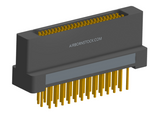 NK-2H2-051-238-0000 - Nano-miniature D-shaped vertical plated through hole (PTH) board mount connector with mounting holes, 2 rows with 51 contacts, and no hardware. (Receptacle)
