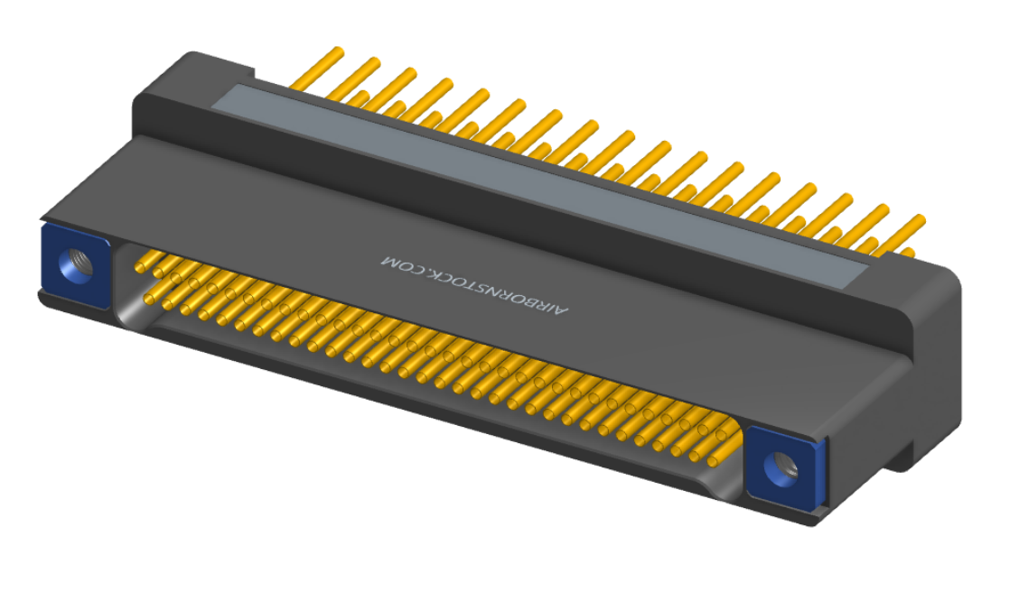 NK-2H2-065-235-TH00 - Nano-miniature D-shaped vertical plated through hole (PTH) board mount connector with mounting holes, 2 rows with 65 contacts, and threaded holes for attachment hardware. (Receptacle)