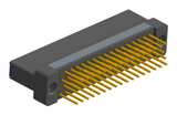 NK-2H2-065-235-TH00 - Nano-miniature D-shaped vertical plated through hole (PTH) board mount connector with mounting holes, 2 rows with 65 contacts, and threaded holes for attachment hardware. (Receptacle)