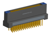 NK-2H2-065-235-TH00 - Nano-miniature D-shaped vertical plated through hole (PTH) board mount connector with mounting holes, 2 rows with 65 contacts, and threaded holes for attachment hardware. (Receptacle)