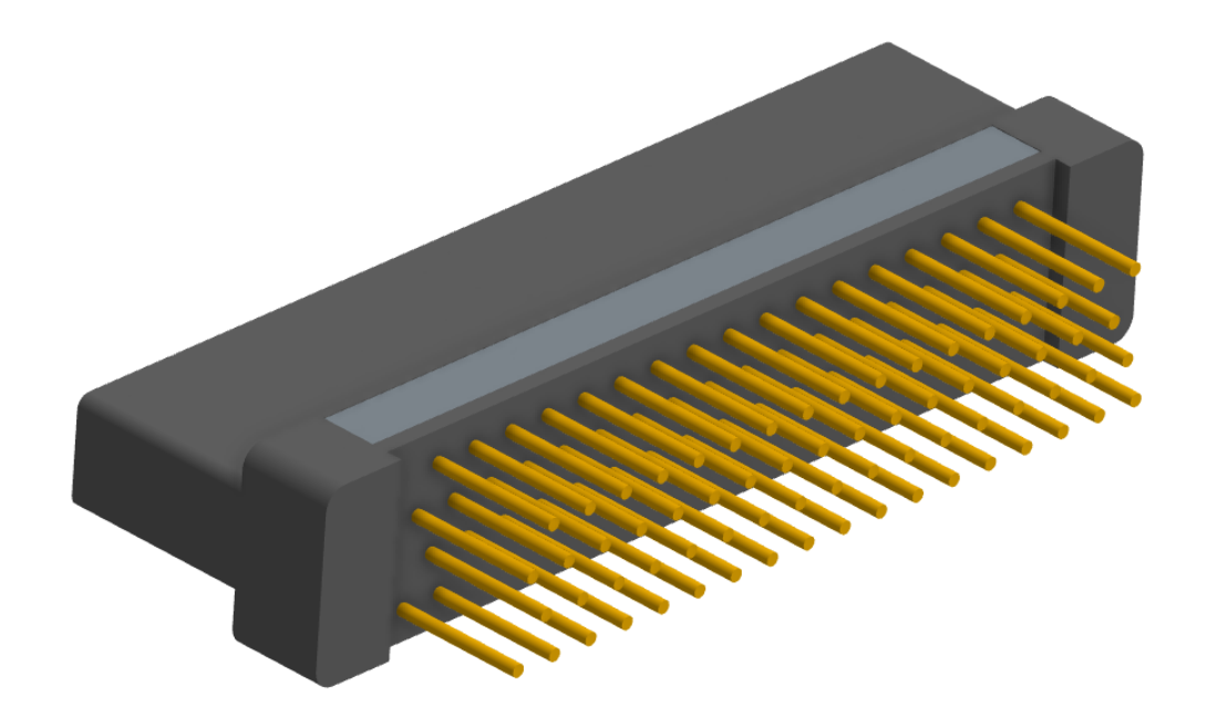 NK-2H2-069-235-0000 - Nano-miniature D-shaped vertical plated through hole (PTH) board mount connector with mounting holes, 2 rows with 69 contacts, and no hardware. (Receptacle)