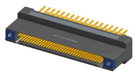 NK-2H2-069-235-TH00 - Nano-miniature D-shaped vertical plated through hole (PTH) board mount connector with mounting holes, 2 rows with 69 contacts, and threaded holes for attachment hardware. (Receptacle)