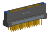 NK-2H2-069-235-TH00 - Nano-miniature D-shaped vertical plated through hole (PTH) board mount connector with mounting holes, 2 rows with 69 contacts, and threaded holes for attachment hardware. (Receptacle)