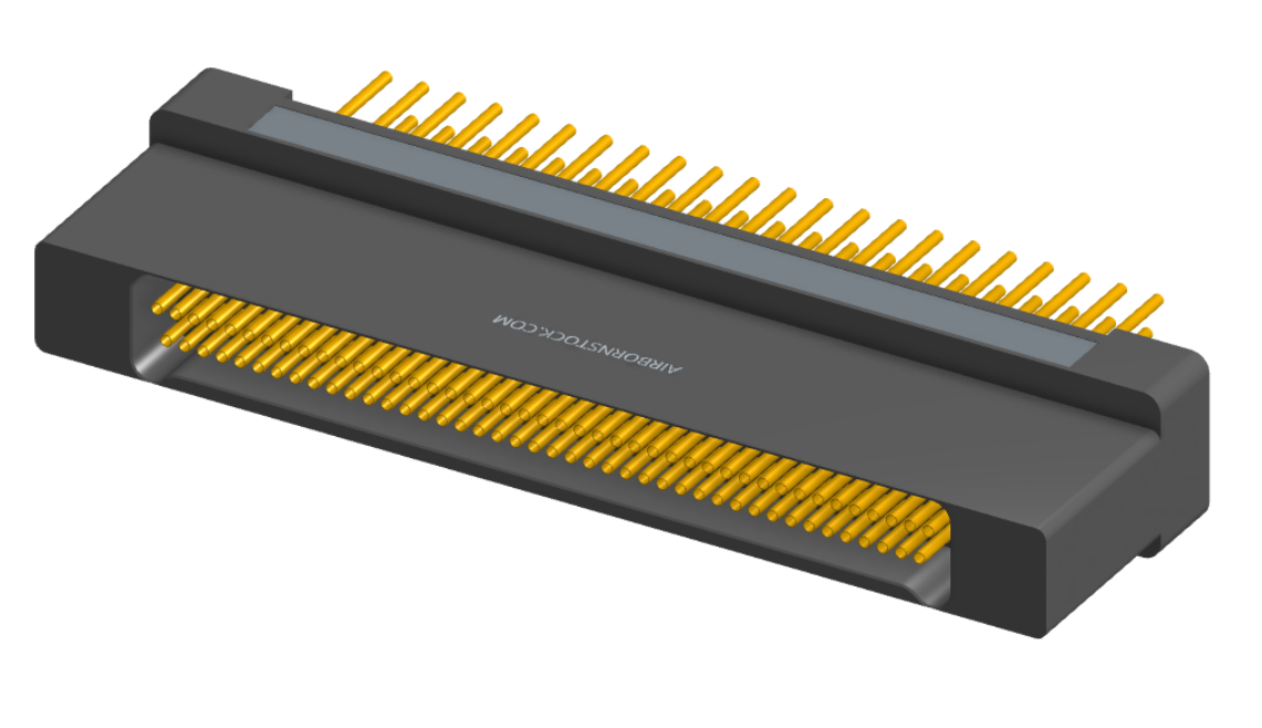 NK-2H2-085-238-0000 - Nano-miniature D-shaped vertical plated through hole (PTH) board mount connector with mounting holes, 2 rows with 85 contacts, and no hardware. (Receptacle)