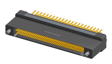 NK-2H2-085-235-JC00 - Nano-miniature D-shaped vertical plated through hole (PTH) board mount connector, 2 rows with 85 contacts, and no hardware. (Receptacle)