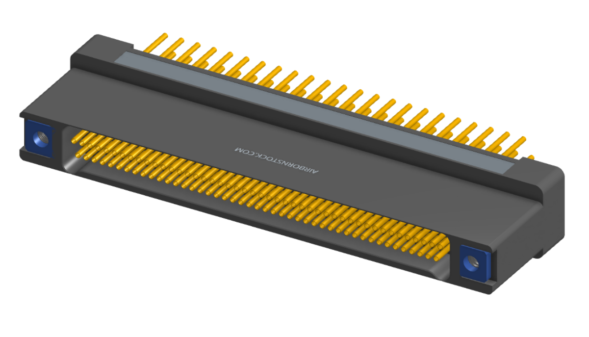 NK-2H2-091-235-TH00 - Nano-miniature D-shaped vertical plated through hole (PTH) board mount connector with mounting holes, 2 rows with 91 contacts, and threaded holes for attachment hardware. (Receptacle)