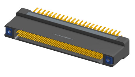 NK-2H2-091-235-TH00 - Nano-miniature D-shaped vertical plated through hole (PTH) board mount connector with mounting holes, 2 rows with 91 contacts, and threaded holes for attachment hardware. (Receptacle)
