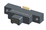 NK-2K3-009-128-0000 - Nano-miniature D-shaped vertical surface board mount (SMT) connector with mounting ears, 2 rows with 9 contacts, and no hardware. (Plug)