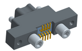 NK-2K4-009-128-JC00 - Nano-miniature D-shaped vertical surface board mount (SMT) connector with mounting ears, 2 rows with 9 contacts, and no hardware. (Plug)