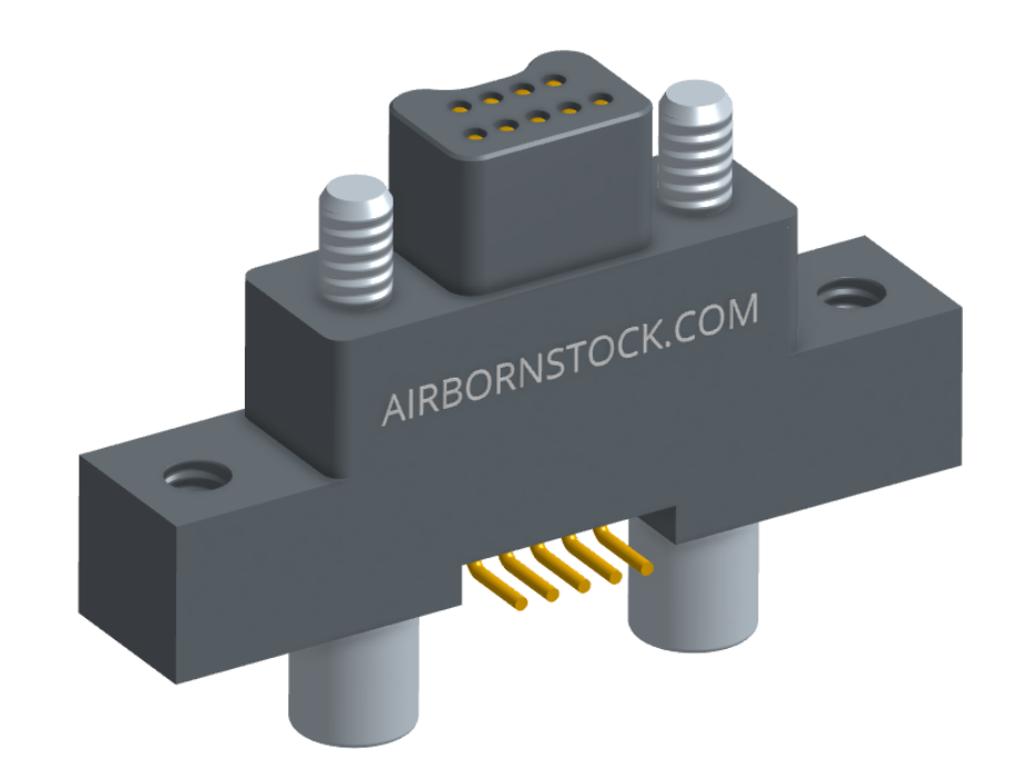 NK-2K4-009-128-JC00 - Nano-miniature D-shaped vertical surface board mount (SMT) connector with mounting ears, 2 rows with 9 contacts, and no hardware. (Plug)