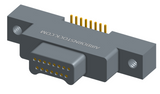 NK-2K4-015-128-0000 - Nano-miniature D-shaped vertical surface board mount (SMT) connector with mounting ears, 2 rows with 15 contacts, and no hardware. (Plug)