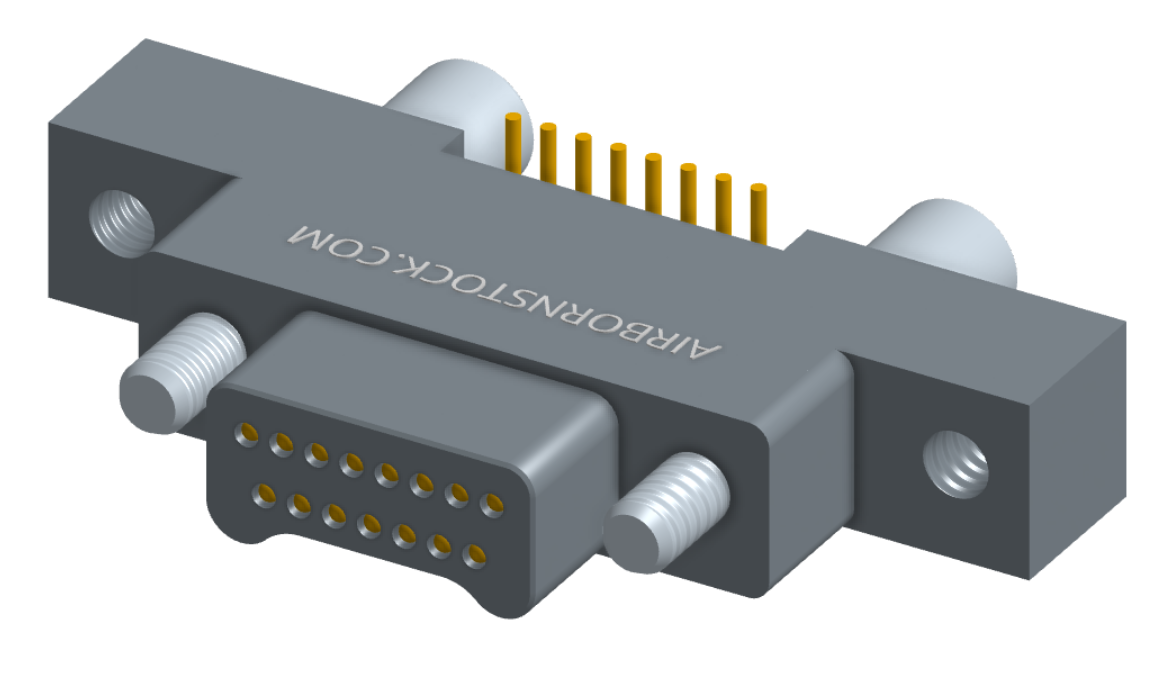NK-2K4-015-128-JC00 - Nano-miniature D-shaped vertical surface board mount (SMT) connector with mounting ears, 2 rows with 15 contacts, and no hardware. (Plug)
