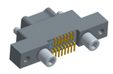 NK-2K4-015-128-JC00 - Nano-miniature D-shaped vertical surface board mount (SMT) connector with mounting ears, 2 rows with 15 contacts, and no hardware. (Plug)