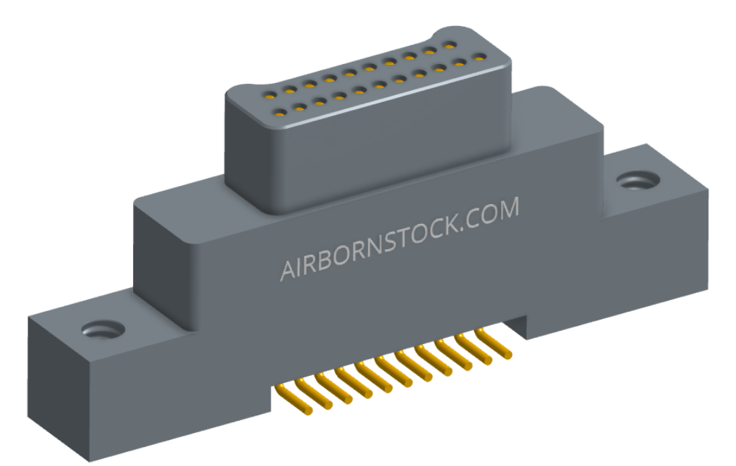 NK-2K2-021-125-0000 - Nano-miniature D-shaped vertical surface board mount (SMT) connector with mounting ears, 2 rows with 21 contacts, and no hardware. (Plug)
