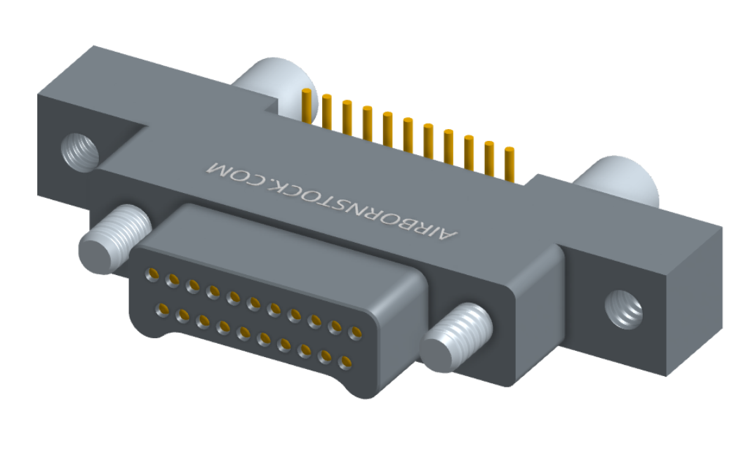 NK-2K3-021-128-JC00 - Nano-miniature D-shaped vertical surface board mount (SMT) connector with mounting ears, 2 rows with 21 contacts, and no hardware. (Plug)
