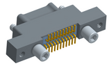 NK-2K3-021-128-JC00 - Nano-miniature D-shaped vertical surface board mount (SMT) connector with mounting ears, 2 rows with 21 contacts, and no hardware. (Plug)