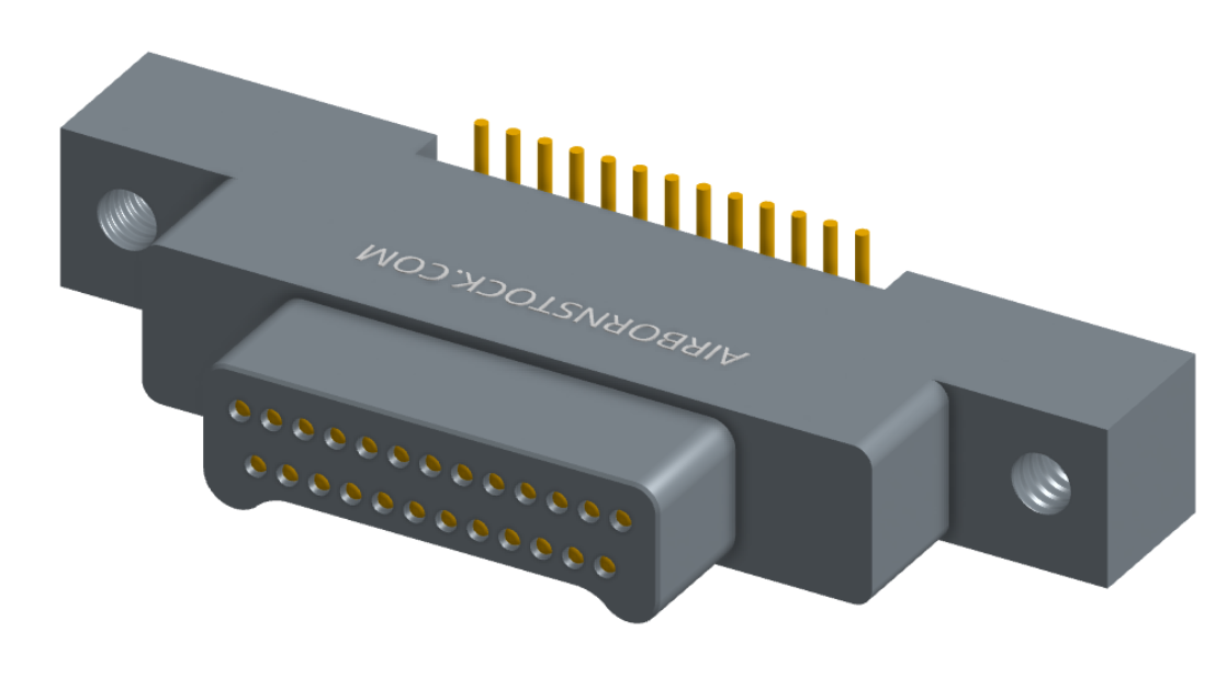 NK-2K2-025-128-0000 - Nano-miniature D-shaped vertical surface board mount (SMT) connector with mounting ears, 2 rows with 25 contacts, and no hardware. (Plug)