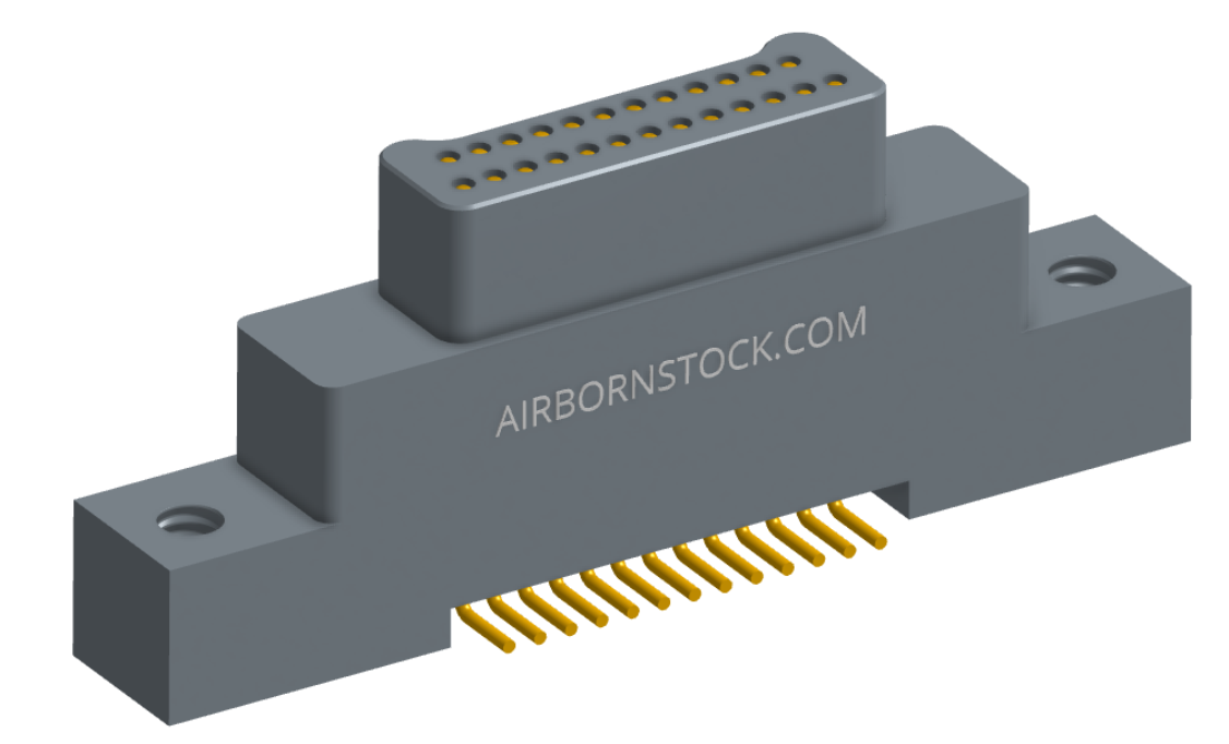 NK-2K2-025-128-0000 - Nano-miniature D-shaped vertical surface board mount (SMT) connector with mounting ears, 2 rows with 25 contacts, and no hardware. (Plug)