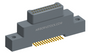 NK-2K4-025-128-0000 - Nano-miniature D-shaped vertical surface board mount (SMT) connector with mounting ears, 2 rows with 25 contacts, and no hardware. (Plug)