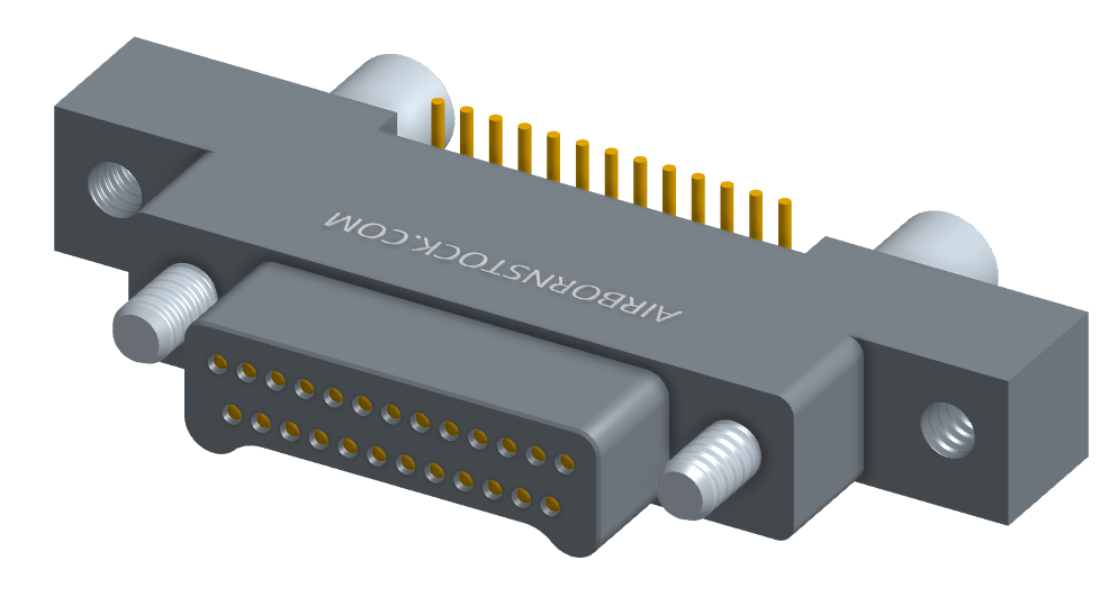 NK-2K2-025-128-JC00 - Nano-miniature D-shaped vertical surface board mount (SMT) connector with mounting ears, 2 rows with 25 contacts, and no hardware. (Plug)