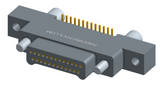NK-2K2-025-128-JC00 - Nano-miniature D-shaped vertical surface board mount (SMT) connector with mounting ears, 2 rows with 25 contacts, and no hardware. (Plug)
