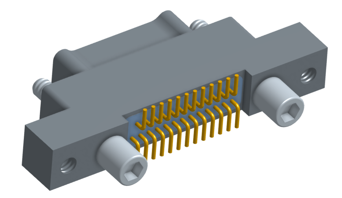 NK-2K2-025-128-JC00 - Nano-miniature D-shaped vertical surface board mount (SMT) connector with mounting ears, 2 rows with 25 contacts, and no hardware. (Plug)