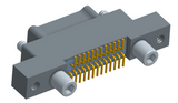 NK-2K2-025-128-JC00 - Nano-miniature D-shaped vertical surface board mount (SMT) connector with mounting ears, 2 rows with 25 contacts, and no hardware. (Plug)