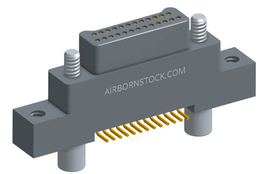 NK-2K2-025-128-JC00 - Nano-miniature D-shaped vertical surface board mount (SMT) connector with mounting ears, 2 rows with 25 contacts, and no hardware. (Plug)