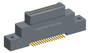 NK-2K4-031-128-0000 - Nano-miniature D-shaped vertical surface board mount (SMT) connector with mounting ears, 2 rows with 31 contacts, and no hardware. (Plug)
