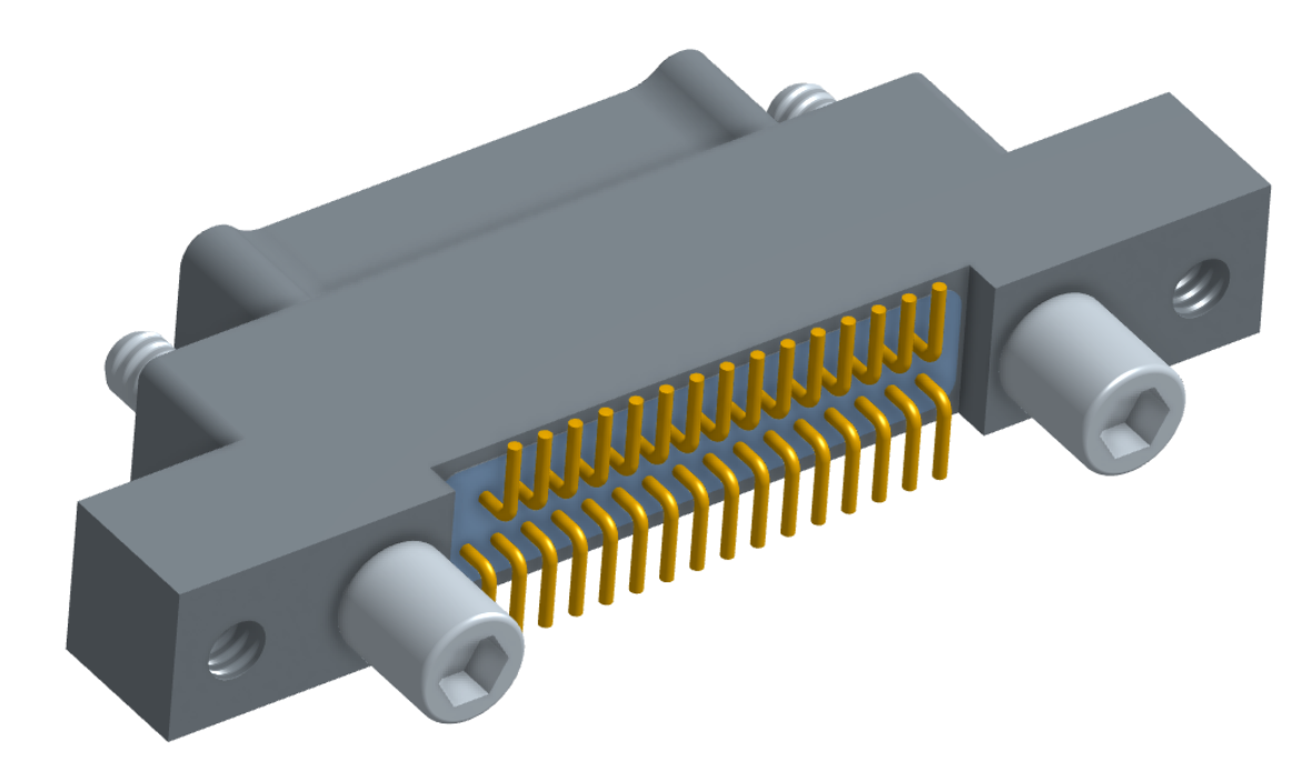 NK-2K4-031-128-JC00 - Nano-miniature D-shaped vertical surface board mount (SMT) connector with mounting ears, 2 rows with 31 contacts, and no hardware. (Plug)