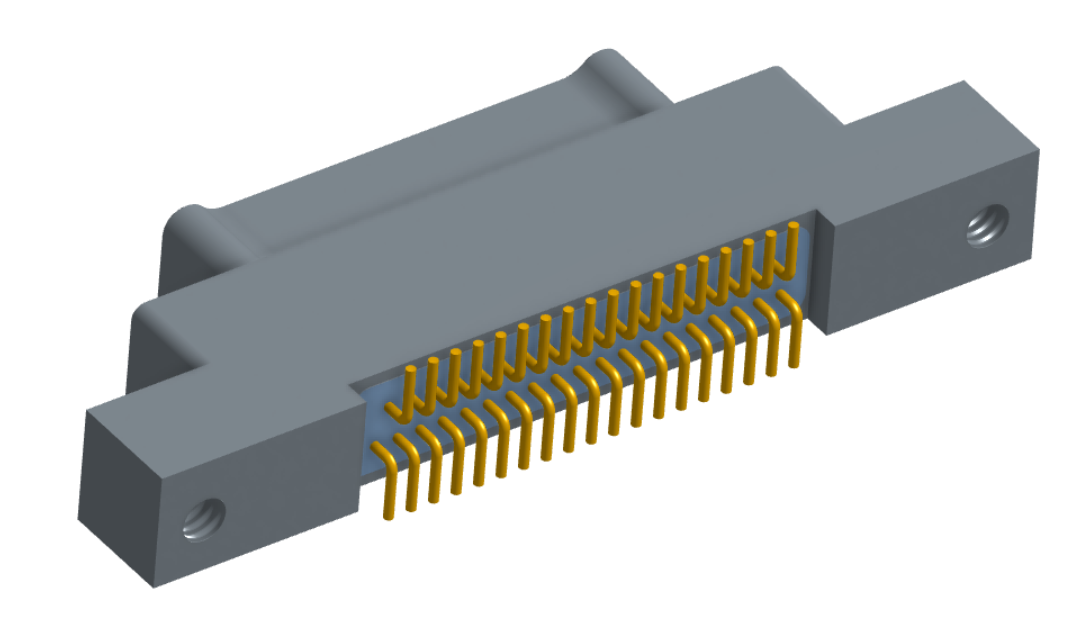 NK-2K2-037-128-0000 - Nano-miniature D-shaped vertical surface board mount (SMT) connector with mounting ears, 2 rows with 37 contacts, and no hardware. (Plug)