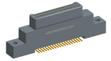 NK-2K2-037-128-0000 - Nano-miniature D-shaped vertical surface board mount (SMT) connector with mounting ears, 2 rows with 37 contacts, and no hardware. (Plug)