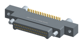 NK-2K2-037-128-JC00 - Nano-miniature D-shaped vertical surface board mount (SMT) connector with mounting ears, 2 rows with 37 contacts, and no hardware. (Plug)