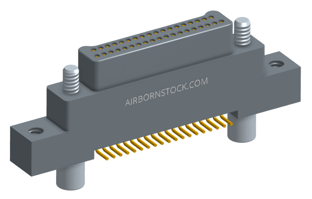NK-2K2-037-128-JC00 - Nano-miniature D-shaped vertical surface board mount (SMT) connector with mounting ears, 2 rows with 37 contacts, and no hardware. (Plug)