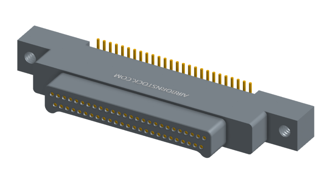 NK-2K2-051-128-0000-010 - Nano-miniature D-shaped vertical surface board mount (SMT) connector with mounting ears, 2 rows with 51 contacts, and no hardware. (Plug)