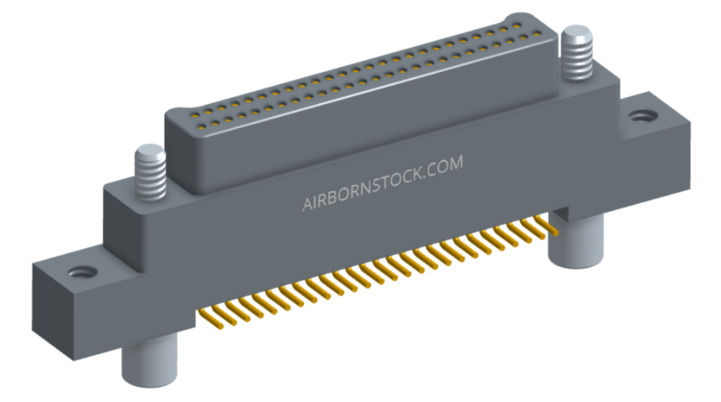 NK-2K5-051-128-JC00 - Nano-miniature D-shaped vertical surface board mount (SMT) connector with mounting ears, 2 rows with 51 contacts, and no hardware. (Plug)