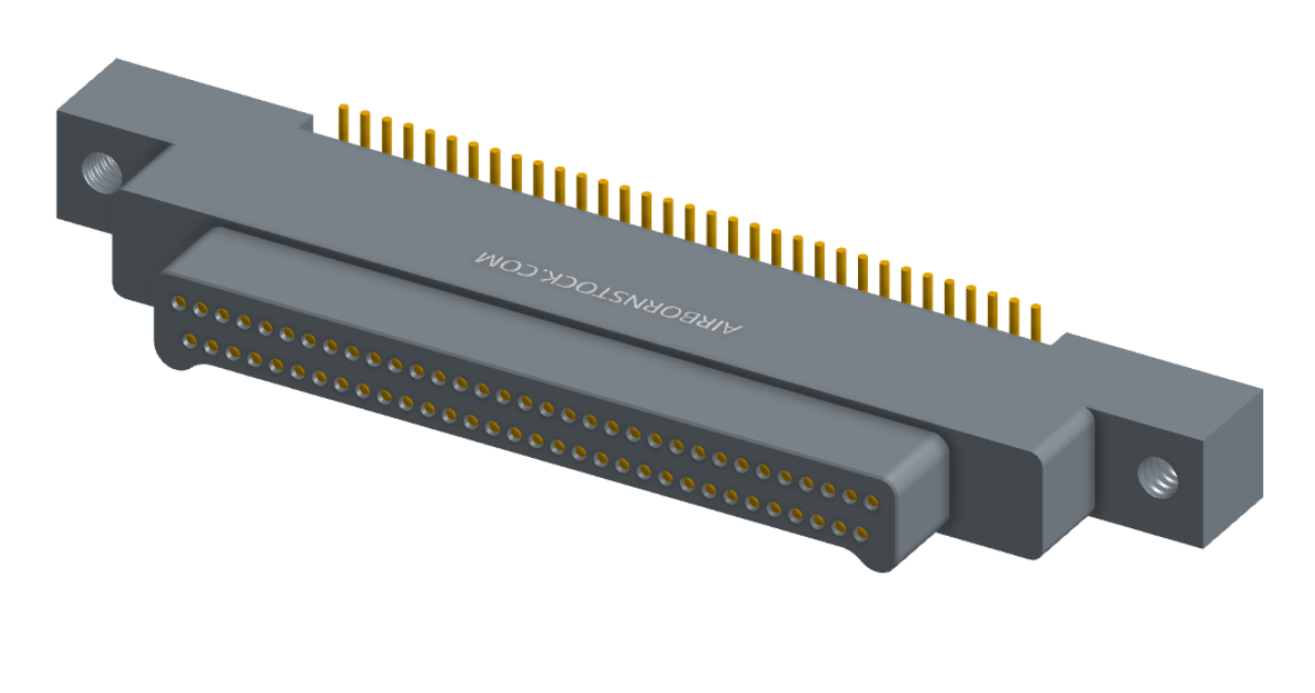 NK-2K2-065-128-0000 - Nano-miniature D-shaped vertical surface board mount (SMT) connector with mounting ears, 2 rows with 65 contacts, and no hardware. (Plug)