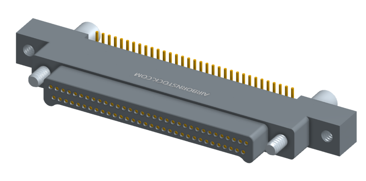 NK-2K2-065-125-JC00 - Nano-miniature D-shaped vertical surface board mount (SMT) connector with mounting ears, 2 rows with 65 contacts, and no hardware. (Plug)