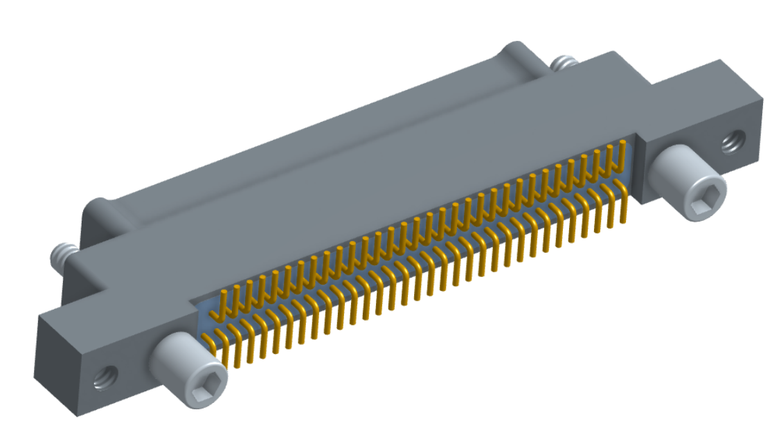 NK-2K2-065-125-JC00 - Nano-miniature D-shaped vertical surface board mount (SMT) connector with mounting ears, 2 rows with 65 contacts, and no hardware. (Plug)