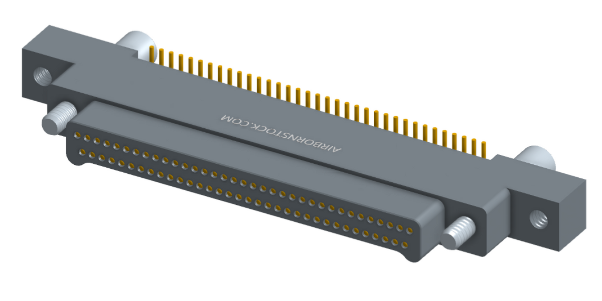 NK-2K3-069-125-JC00 - Nano-miniature D-shaped vertical surface board mount (SMT) connector with mounting ears, 2 rows with 69 contacts, and no hardware. (Plug)